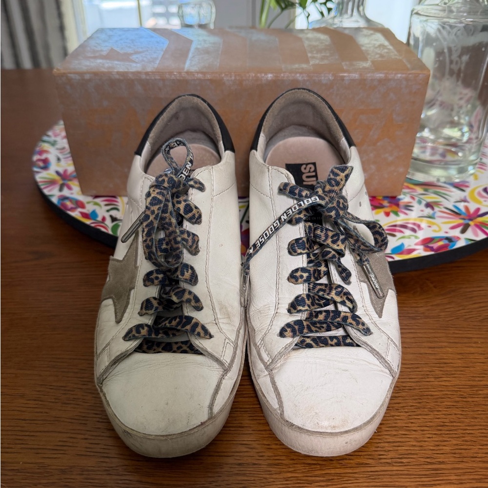 Golden Goose Superstars   with Leopard Laces